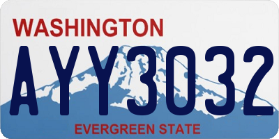 WA license plate AYY3032