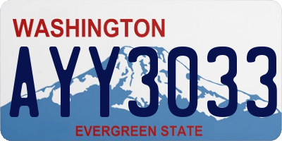 WA license plate AYY3033