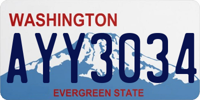 WA license plate AYY3034