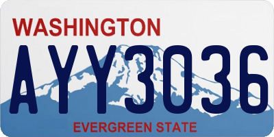 WA license plate AYY3036