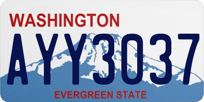 WA license plate AYY3037