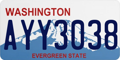 WA license plate AYY3038