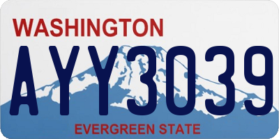 WA license plate AYY3039