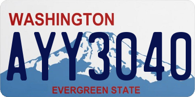 WA license plate AYY3040