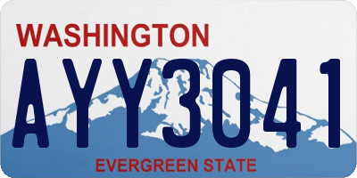 WA license plate AYY3041