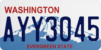 WA license plate AYY3045