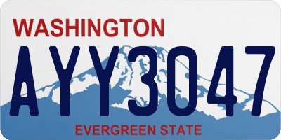 WA license plate AYY3047