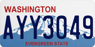 WA license plate AYY3049