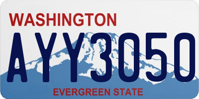 WA license plate AYY3050