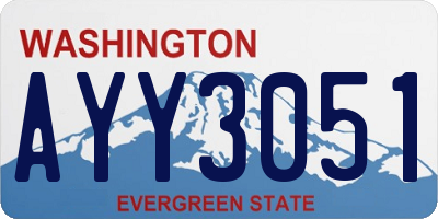 WA license plate AYY3051