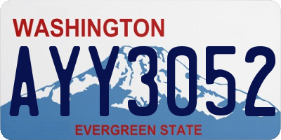 WA license plate AYY3052