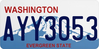 WA license plate AYY3053