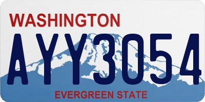 WA license plate AYY3054