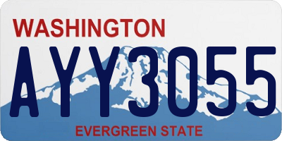 WA license plate AYY3055