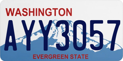 WA license plate AYY3057