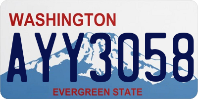 WA license plate AYY3058