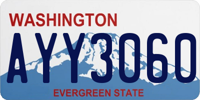 WA license plate AYY3060