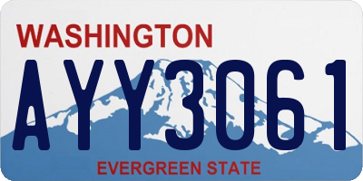 WA license plate AYY3061