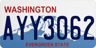 WA license plate AYY3062