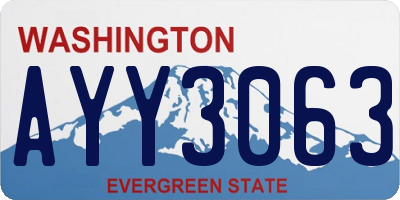 WA license plate AYY3063