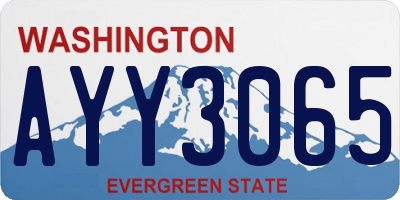 WA license plate AYY3065