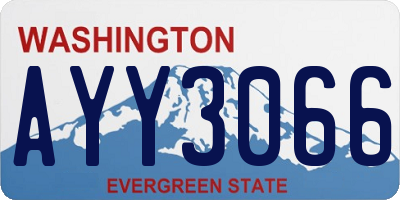 WA license plate AYY3066