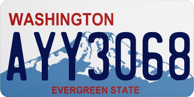 WA license plate AYY3068