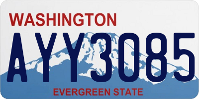 WA license plate AYY3085