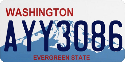 WA license plate AYY3086