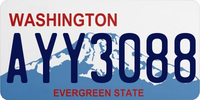 WA license plate AYY3088