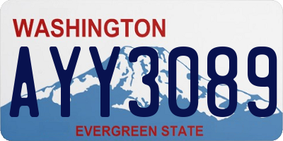 WA license plate AYY3089