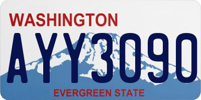 WA license plate AYY3090