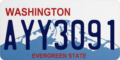 WA license plate AYY3091