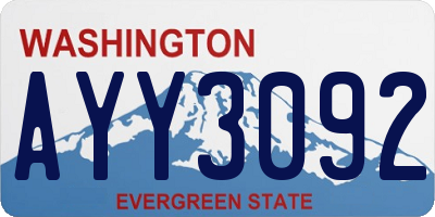 WA license plate AYY3092