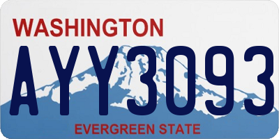 WA license plate AYY3093