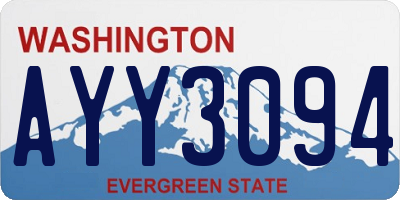 WA license plate AYY3094