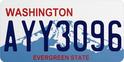 WA license plate AYY3096