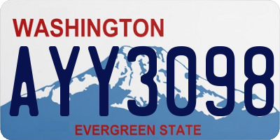 WA license plate AYY3098