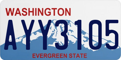 WA license plate AYY3105