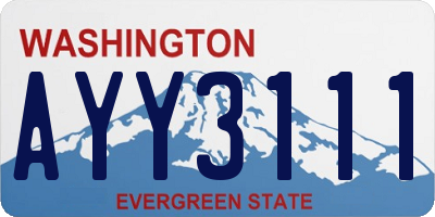 WA license plate AYY3111