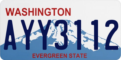 WA license plate AYY3112