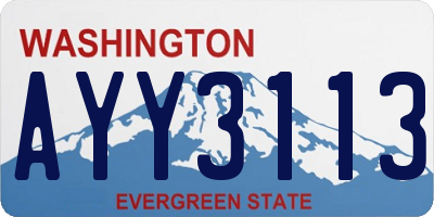 WA license plate AYY3113