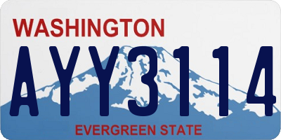 WA license plate AYY3114