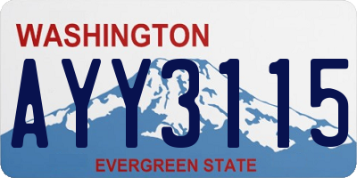 WA license plate AYY3115