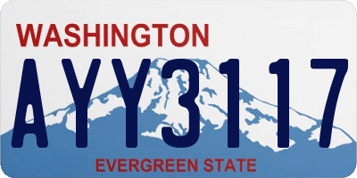 WA license plate AYY3117