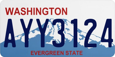 WA license plate AYY3124