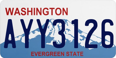 WA license plate AYY3126