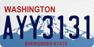 WA license plate AYY3131