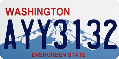 WA license plate AYY3132