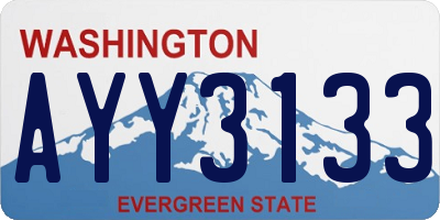 WA license plate AYY3133